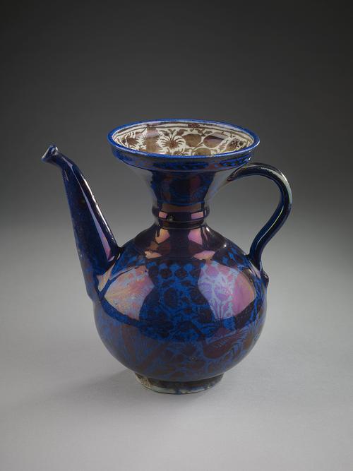 AKM802, Pitcher with Lustre-Painted Peacocks